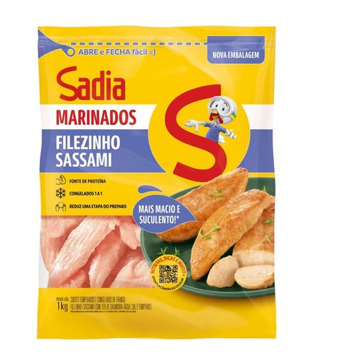 Filezinho Sassami de Frango Congelado Temperado Sadia Marinados 1kg