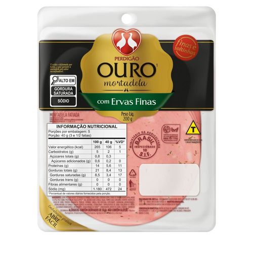 Mortadela Perdigão Ouro ervas finas 200g