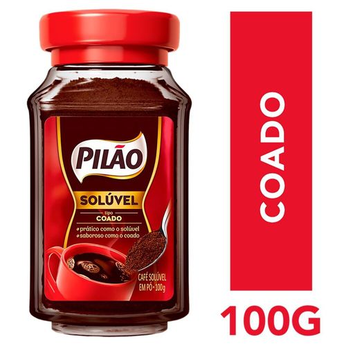 Café Solúvel Coado Pilão Vidro 100g