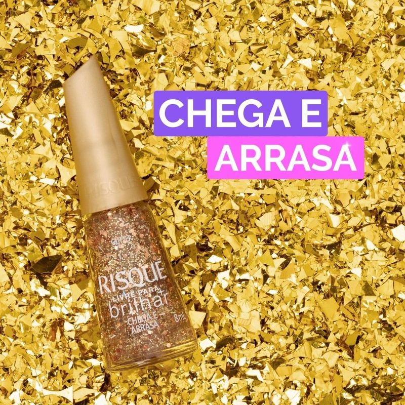 Esmalte-Risque-Livre-para-Brilhar-Glitter-Dourado-Chega-e-Arrasa---8ml