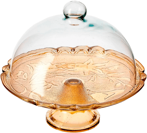 PORT BOLO VIDRO VTZZ 32 X  11CM AMBAR