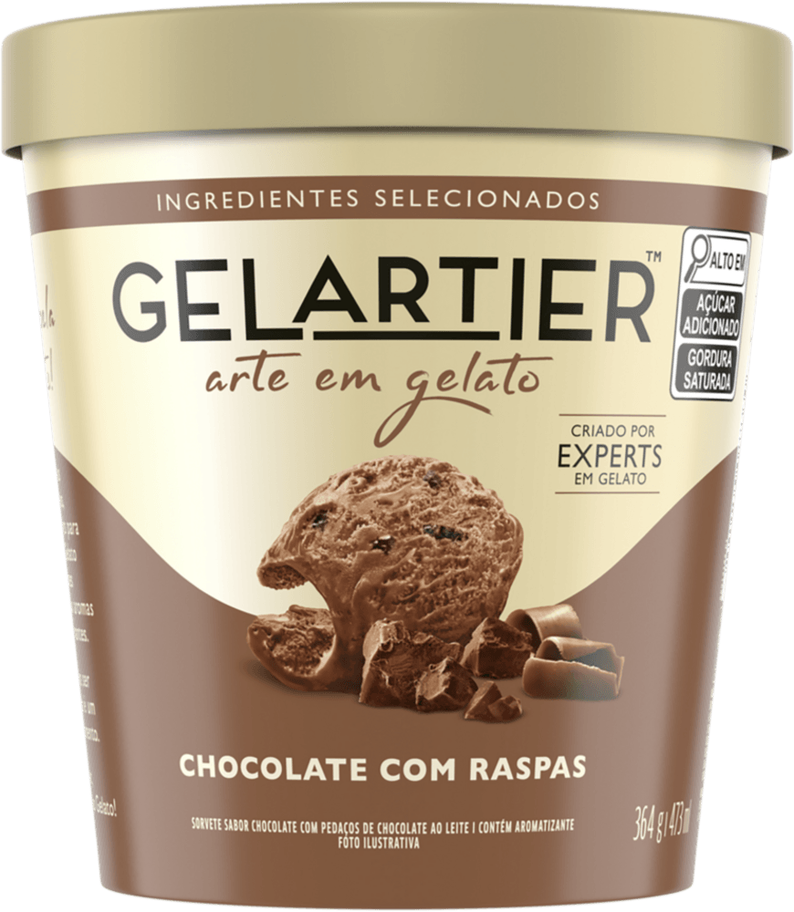 Sorvete Kibon Gelartier Chocolate Pote 473ml