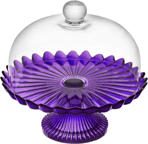 PORT BOLO VIDRO VTZZ 32 X  12CM LAVANDA C PÉ