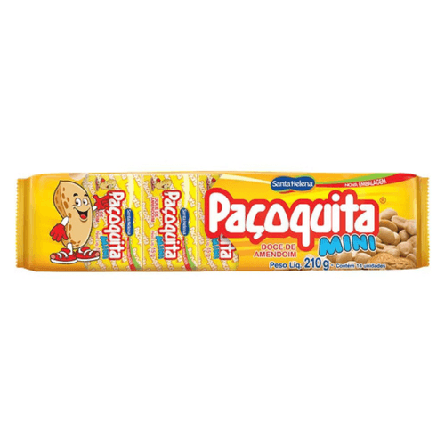 Doce de Amendoim Original Paçoquita Pacote 210g 12 Unidades de 18g Cada