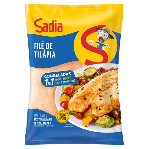 FILÉ TILAPIA S-PELE SADIA 400G-PC