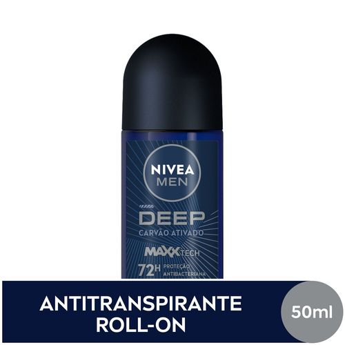 NIVEA MEN Antitranspirante Roll-on Deep MaxxTech Carvão Ativado 50ml
