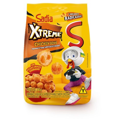 Empanado de Frango Queijo Cheddar Sadia Xtreme Chicken Bomb Pacote 275g