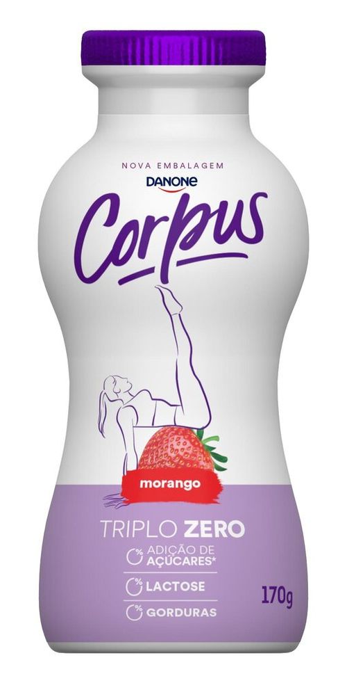 Iogurte Líquido Zero Lactose Corpus Morango 170g