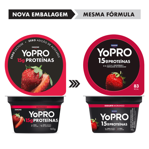 Iogurte YoPRO 15g de Proteínas Morango 160g