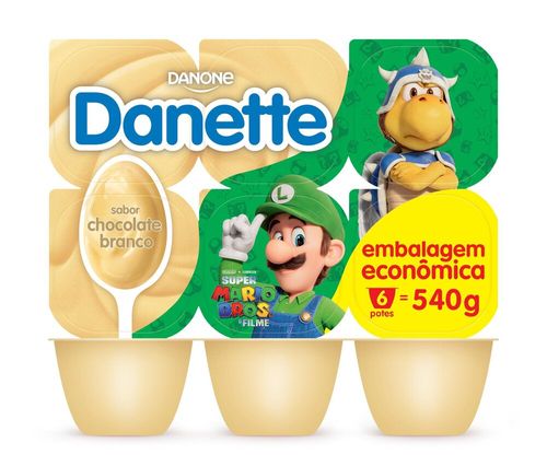 Sobremesa Danette Chocolate Branco 540g 6 unidades