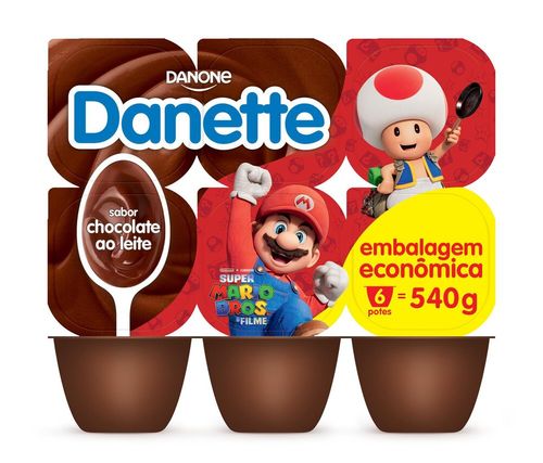 Sobremesa Danette Chocolate Ao Leite 540g 6 unidades