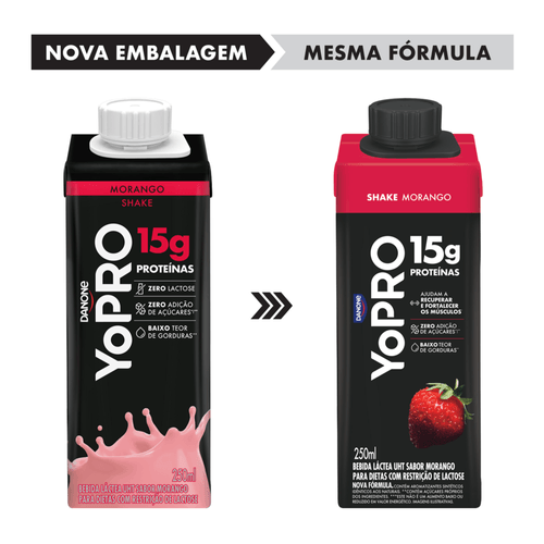 YoPRO Bebida Láctea UHT Morango 15g de proteínas 250ml