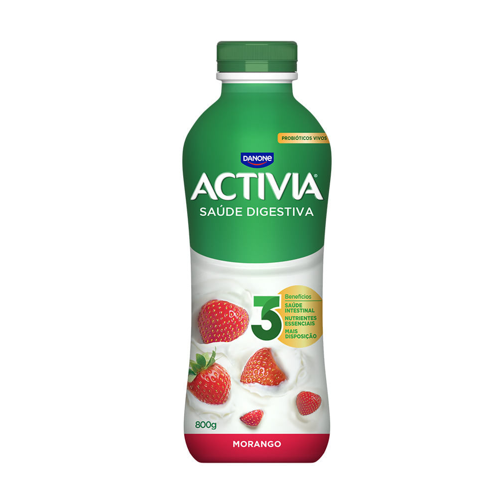 Leite Fermentado Activia parcialmente Desnatado Morango 800g