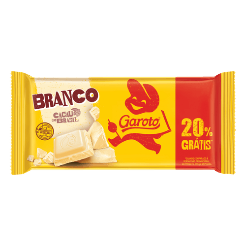 CHOC GAROTO 80G-TA 20% GRATIS BRANCO