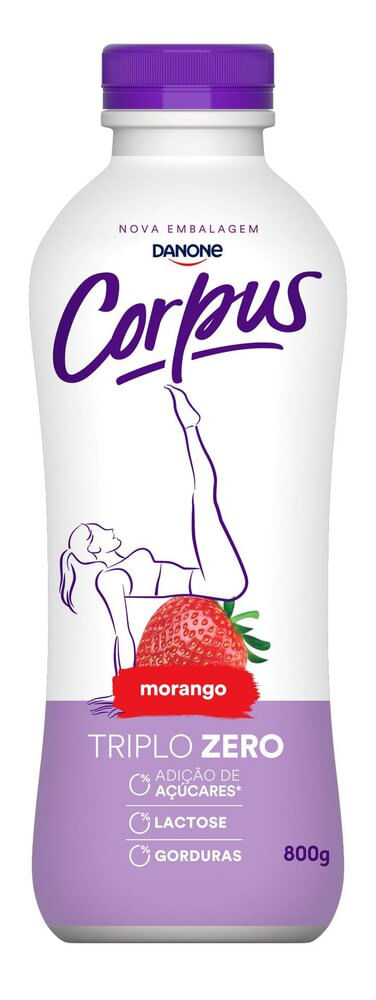 Iogurte Líquido Zero Lactose Corpus Morango 800g