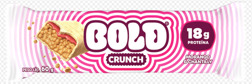 Barra de Proteína Morango & Chantilly Bold Crunch Pacote 60g