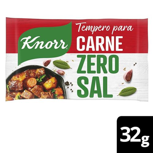 Tempero Pó para Carne Knorr Zero Sal Pacote 32g 8 Unidades de 4g Cada