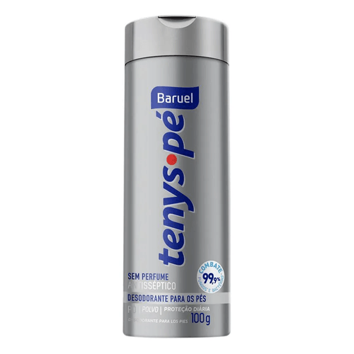 Desodorante para os Pés em Pó Antisséptico sem Perfume Baruel Tenys Pé Frasco 100g