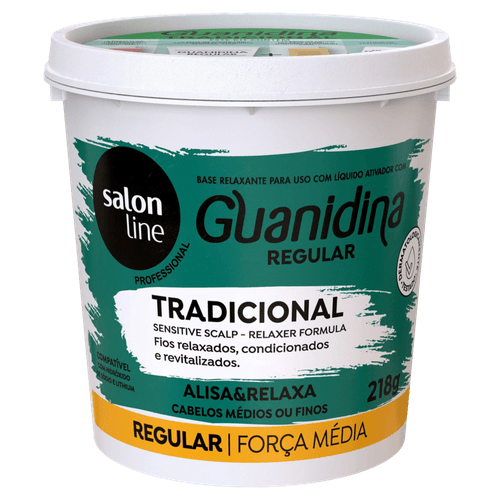 Guanidina Tradicional Regular Alisa e Relaxa Salon Line 218gr