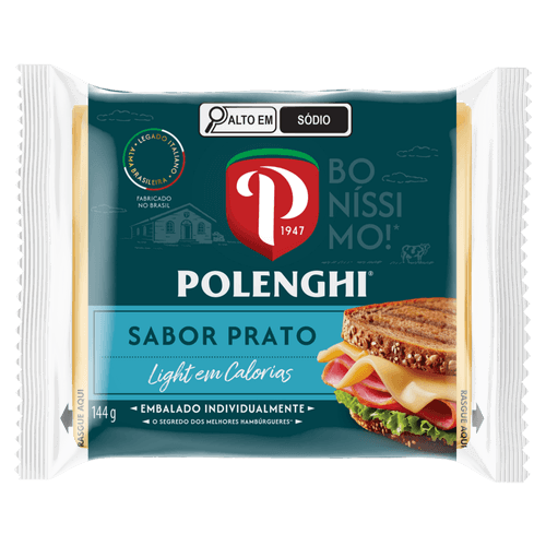 Queijo Processado UHT Prato Light Polenghi 144g