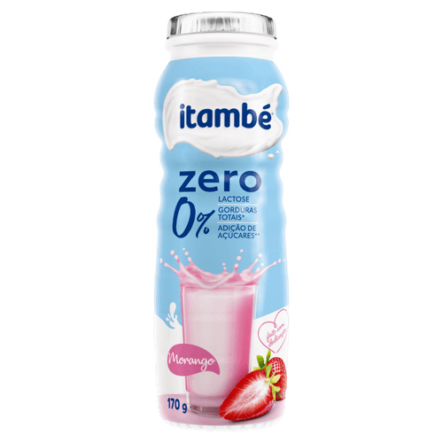 Iogurte Desnatado Morango Zero Lactose Itambé Frasco 170g