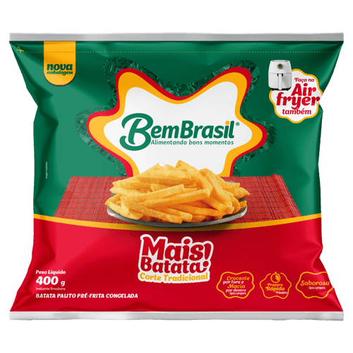 Batata Pré-Frita Palito Tradicional Congelada Bem Brasil Seleção Especial Pacote 400g
