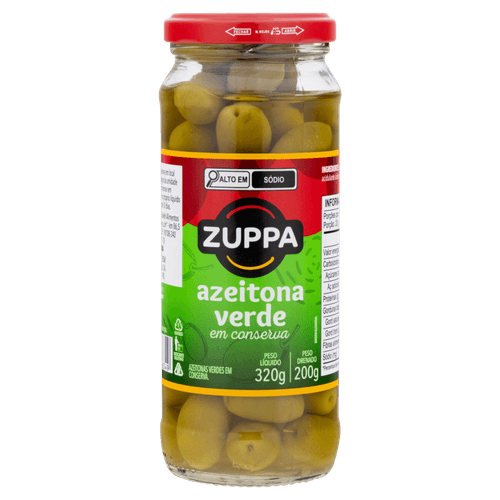 Azeitona Verde Argentina Zuppa Com Caroço Vidro 200 G