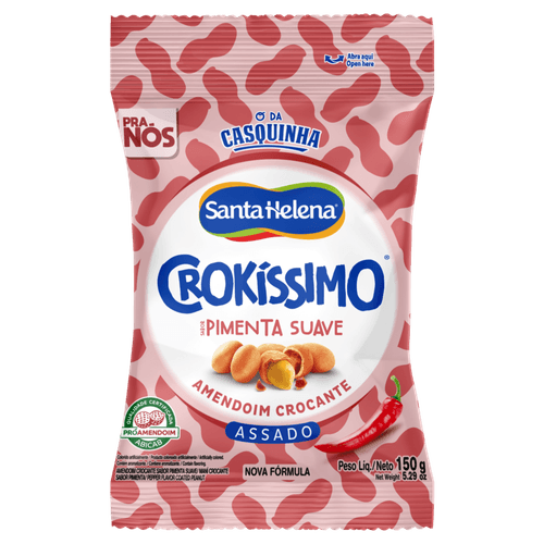 Amendoim Crocante Pimenta Suave Crokíssimo Pacote 150g