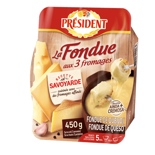 Fondue de 3 Queijos Président Bandeja 450g