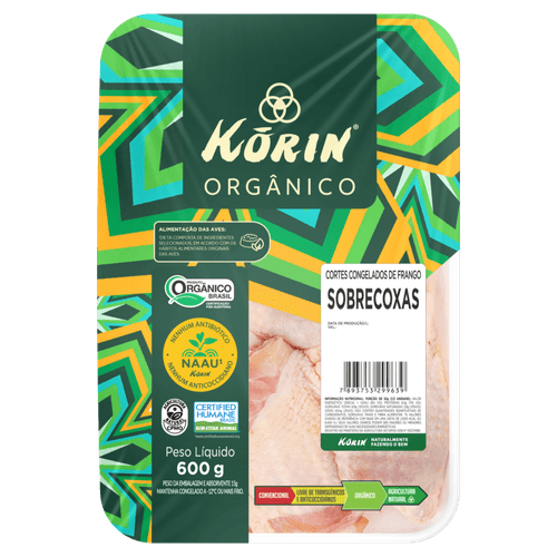 Sobrecoxa de Frango Congelada Orgânico Korin 600g