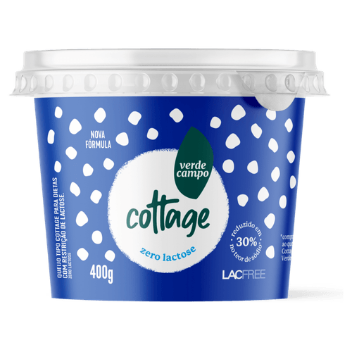 Queijo Cottage Zero Lactose Verde Campo Lacfree Pote 400g