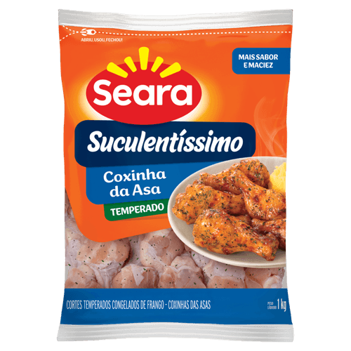 Coxinha da asa temperada Suculentíssimo Seara IQF 1kg