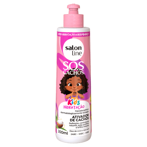 Ativador De Cachos Creme Salon Line S.o.s Cachos Kids Frasco 300ml