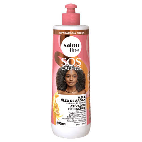 Ativador de Cachos SOS Cachos Mel Cachos Intensos Salon Line 500ml