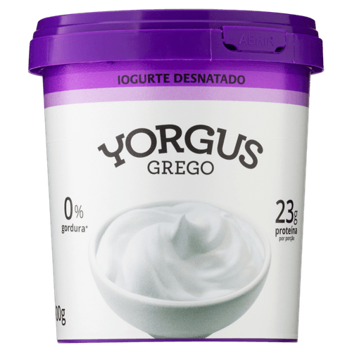 Iogurte Grego Yorgus 0% de Gordura Natural Desnatado Pote 500 g