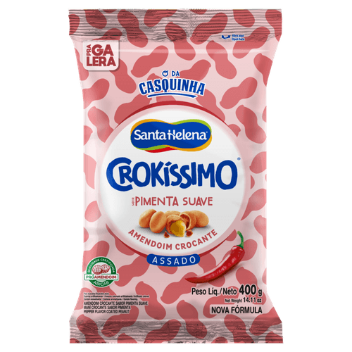 Amendoim Crocante Pimenta Suave Crokíssimo Pacote 400g