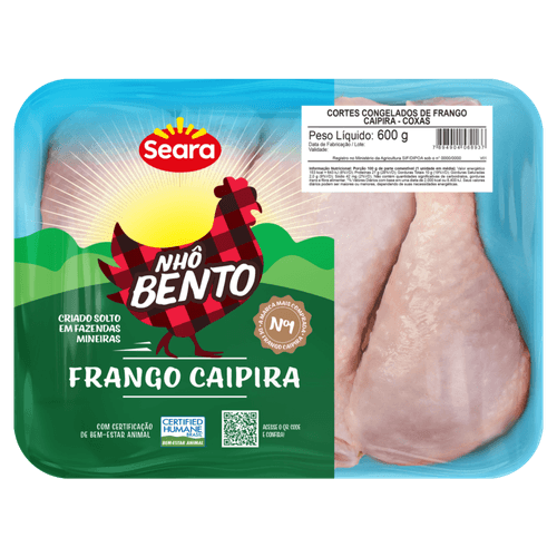 Coxa de frango caipira bandeja Nhô Bento 600g