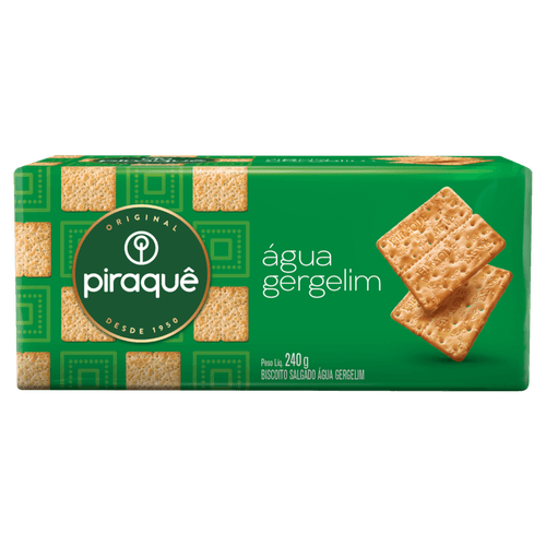 Biscoito Água com Gergelim Piraquê Pacote 240g