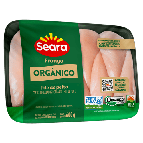 Filé de peito bandeja Seara Orgânico 600g