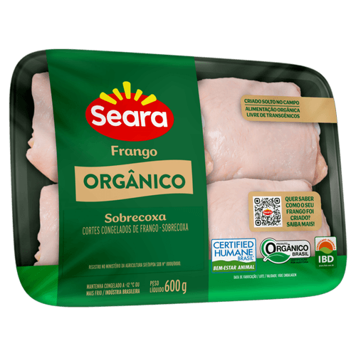 Sobrecoxa bandeja Seara Orgânico 600g