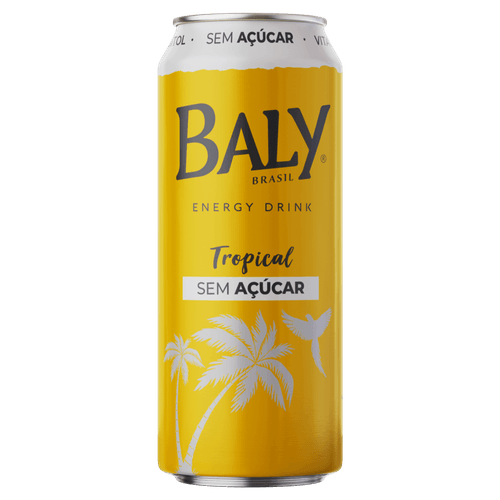 Composto Líquido Energético à Base de Cafeína e Taurina Fruta Tropical Zero Açúcar Baly Lata 473ml