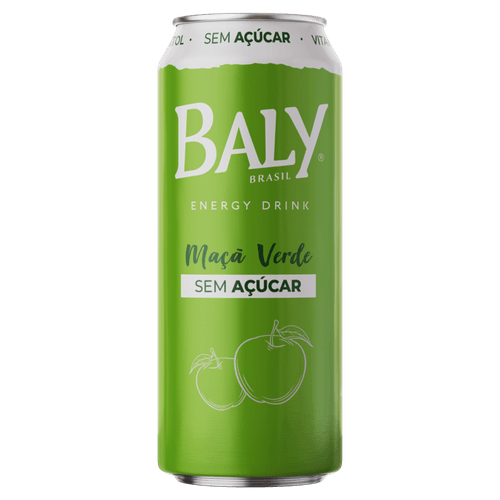 Composto Líquido Energético à Base de Cafeína e Taurina Maçã-Verde Zero Açúcar Baly Lata 473ml