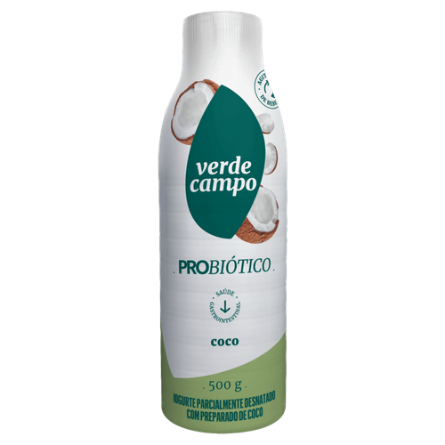 Iogurte Parcialmente Desnatado com Preparado de Coco Verde Campo Probiótico Garrafa 500g
