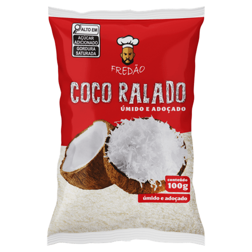 Coco Ralado Úmido Adoçado Fredão Pacote 100g