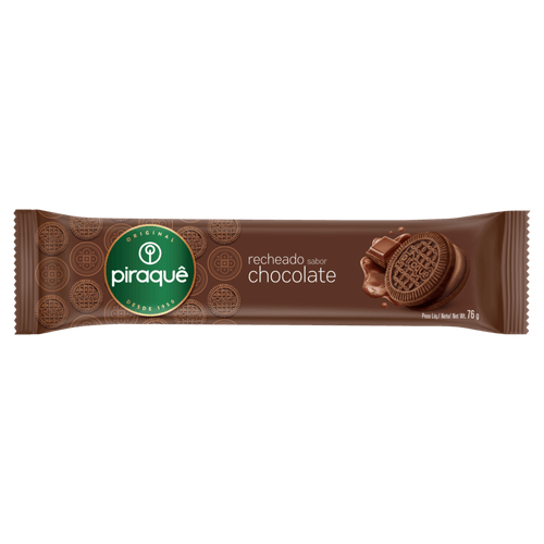 Biscoito Recheio Chocolate Piraquê Pacote 76G