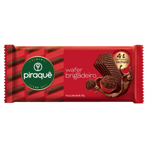Biscoito Wafer Recheio Brigadeiro Piraquê Pacote 100G