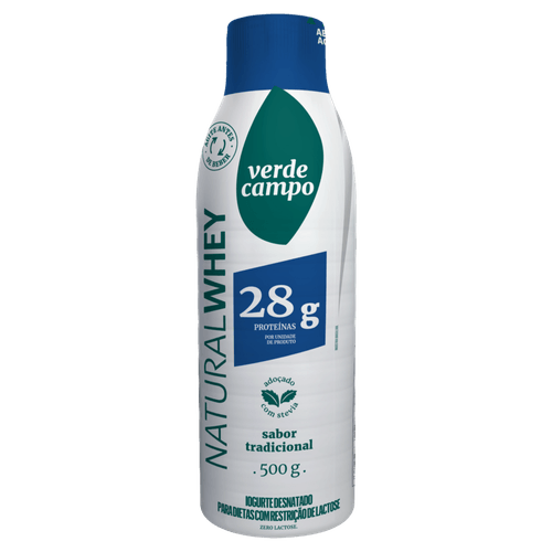 Iogurte Tradicional Zero Lactose 14g Proteínas Natural Whey Verde Campo 140g