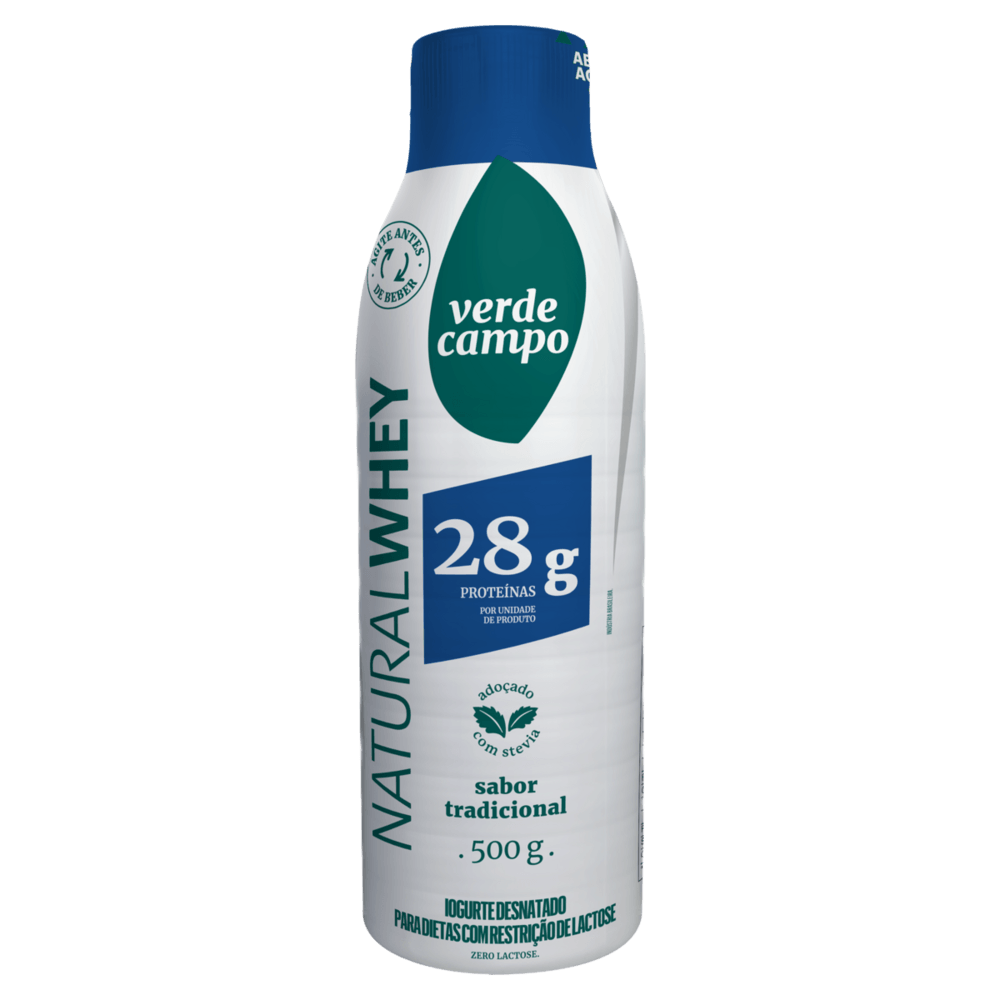 Iogurte Sem Lactose Natural Verde Campo Natural Whey 28g 500g
