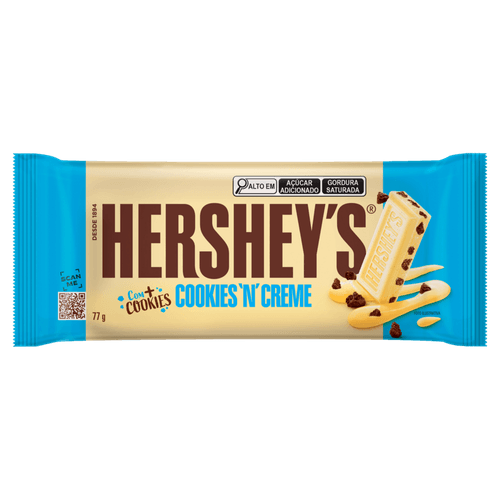 Chocolate Branco com Biscoito de Chocolate Cookies 'n' Creme Hershey's Pacote 77g