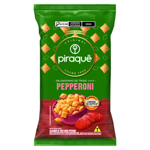 Salgadinho de Trigo Pepperoni Piraquê Comida di Buteco 50g